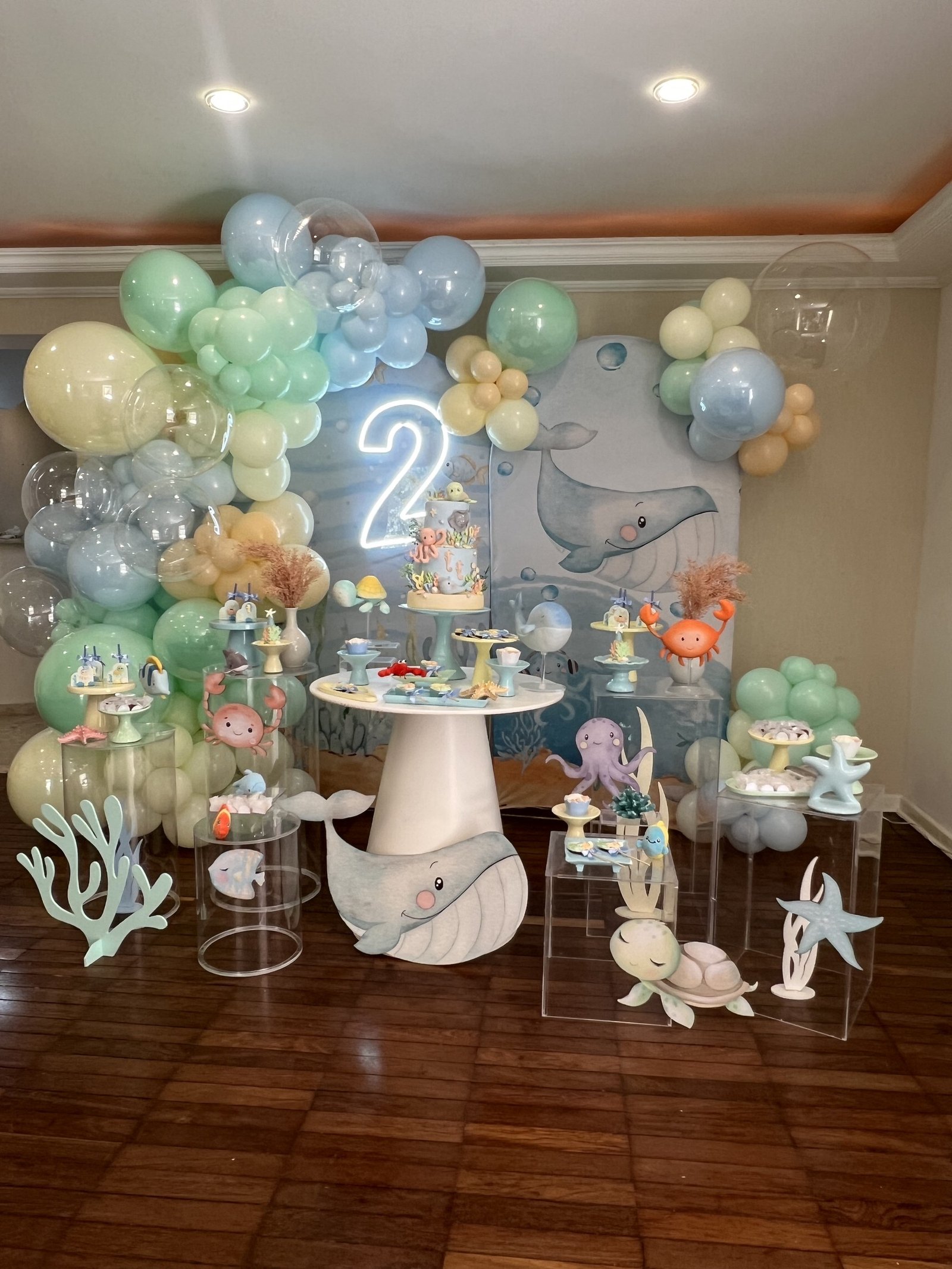 Cenografia Fundo do Mar com Elementos Aquáticos