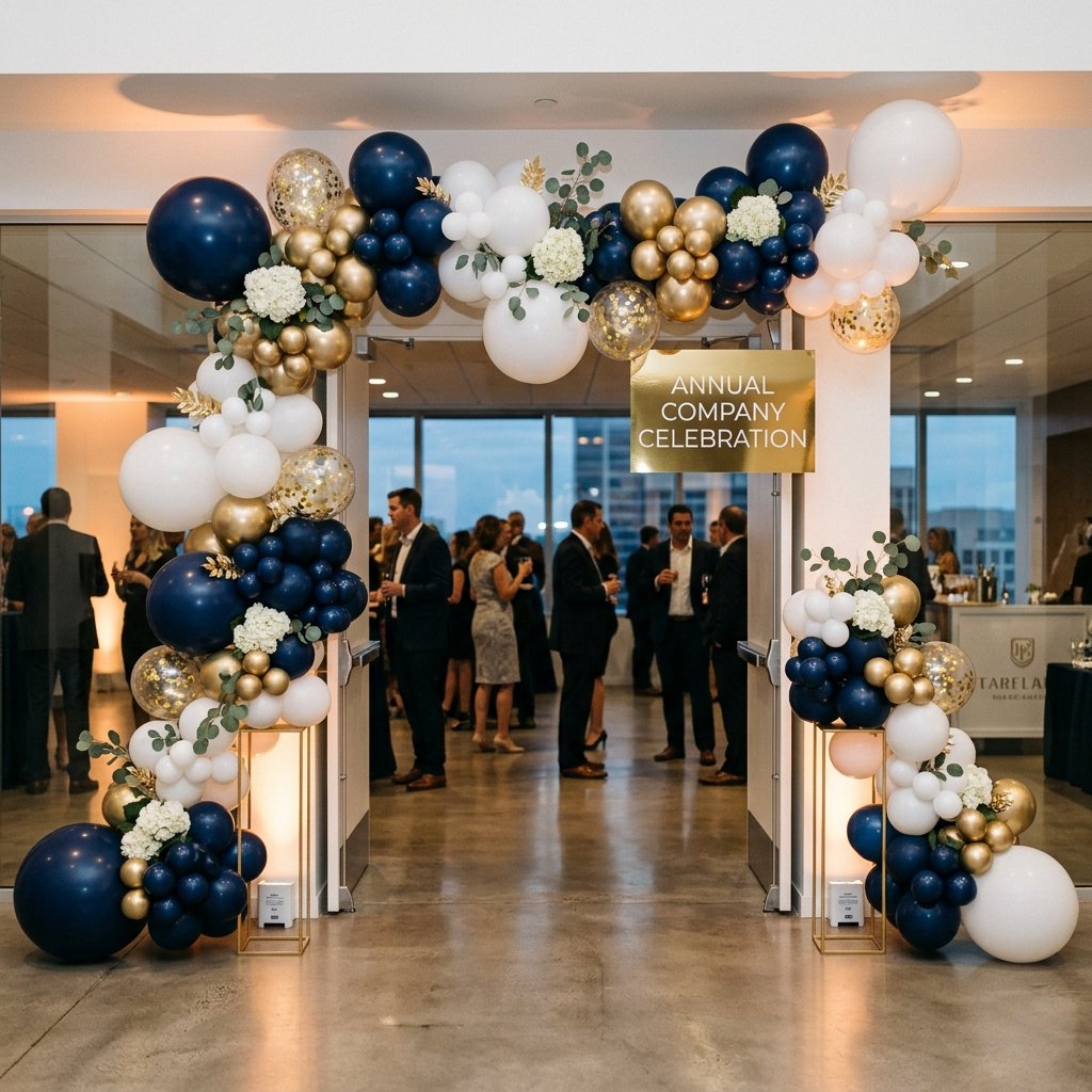 Decoração corporativa com balões